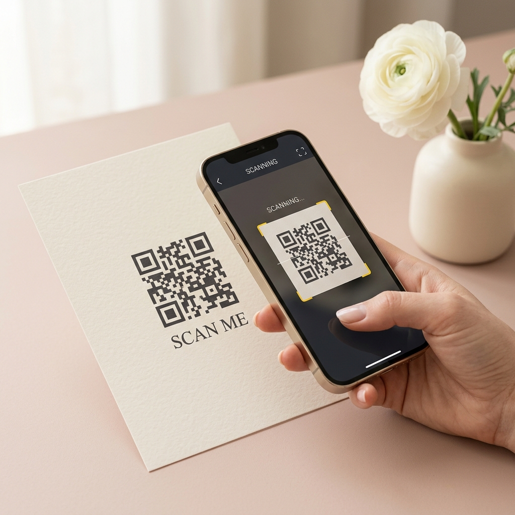 QR-Code scannen → sofort Fotos teilen