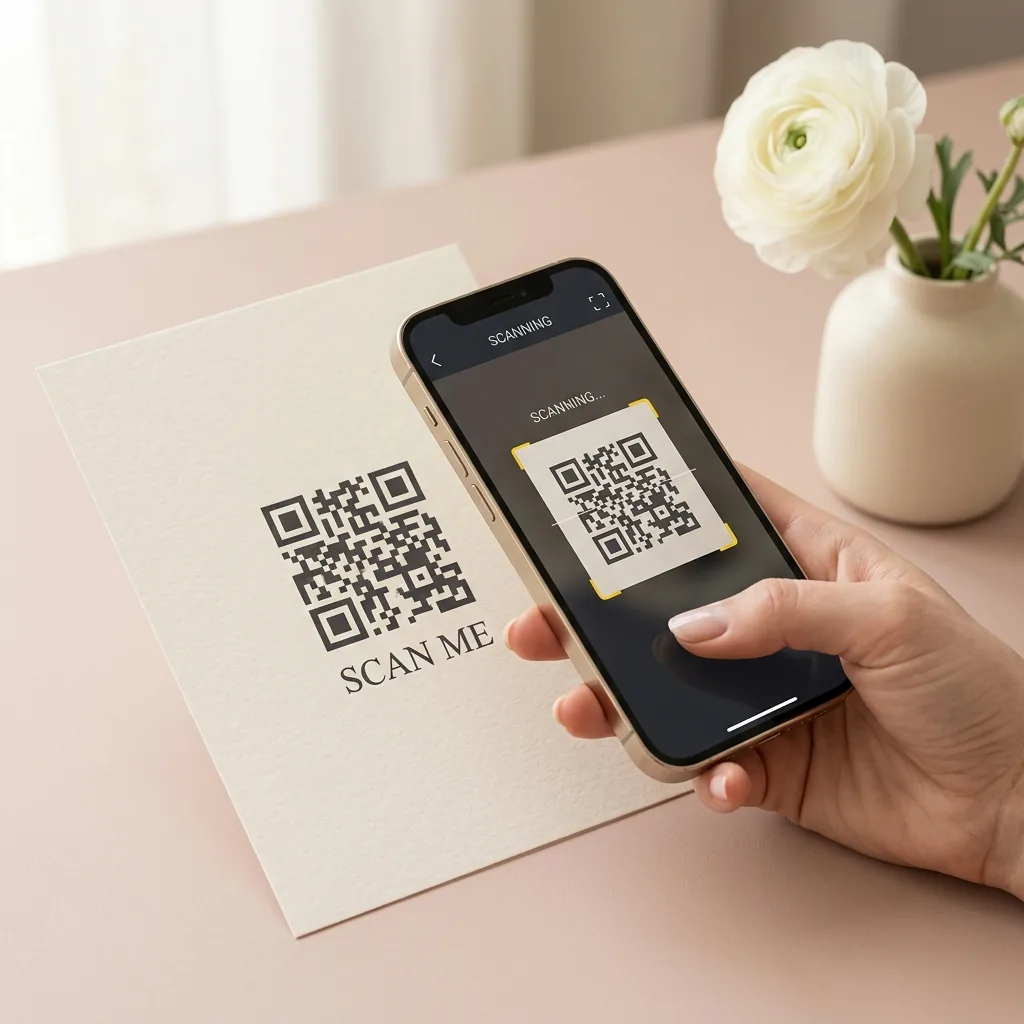 QR-Code scannen → sofort Fotos teilen